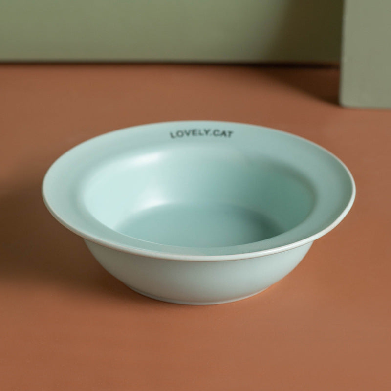 Elevated Dog Bowl with Neck Protection Macaron Series Acrylic Stand Ceramic Cat Food Bowl Non Slip Pet Feeder for Small Medium Dogs Cats