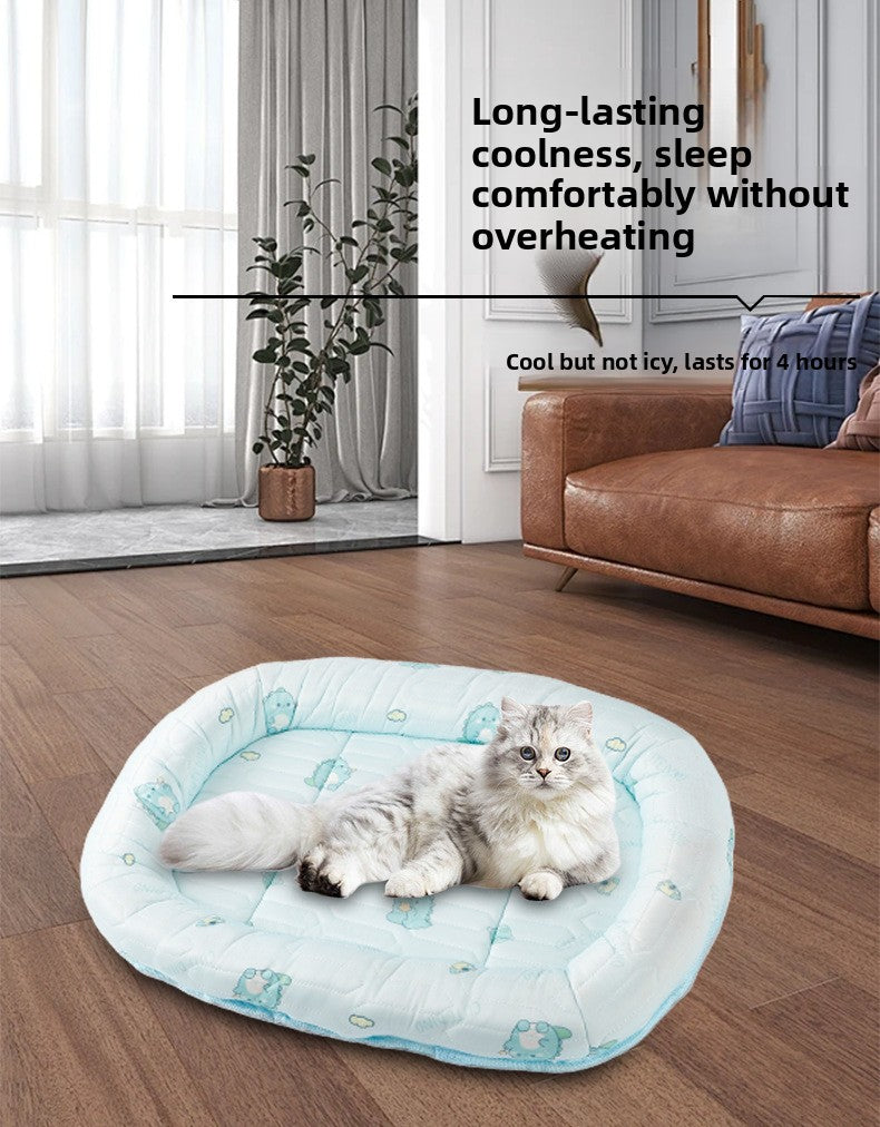 Ice Silk Dog Sleeping Mat Summer Cooling Pet Bed Cat Washable Ice Mat