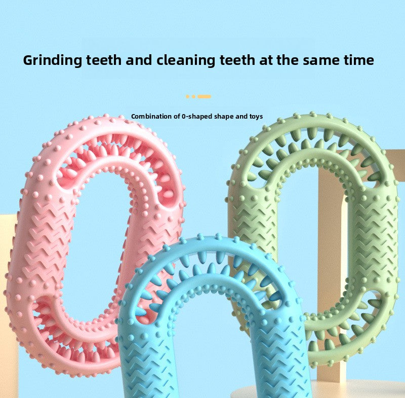 TPR Teething Chew Toy for Dogs and Cats Interactive Dental Cleaning O-Ring Soothing Puppy Kitten Pet Supplies
