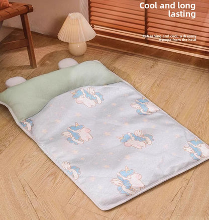 Dog Cat Summer Ice Silk Cooling Mat Pet Bed All Seasons for Small Medium Pets