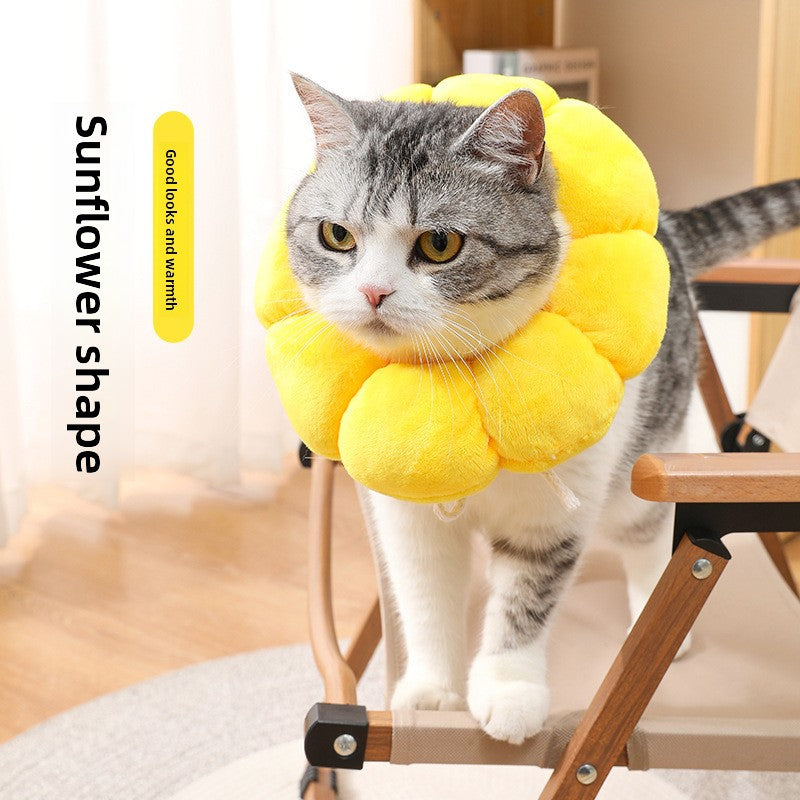 Sunflower Elizabethan Collar Pet Collar Cat Elizabethan Collar Dog Collar Neutering Anti-Lick Collar