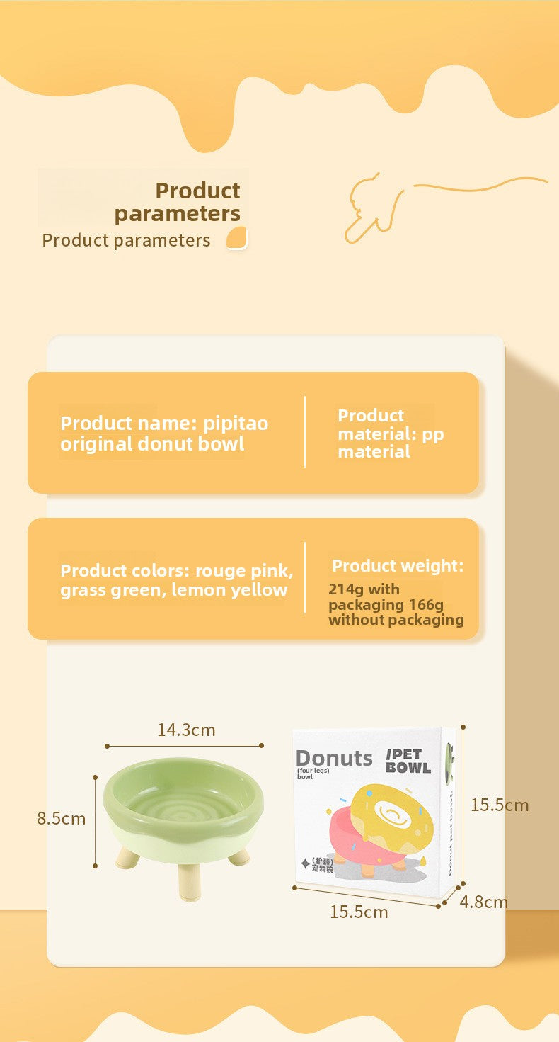 Pipitao 4-Legged Donut Cat Bowl Non-Slip Pet Food Dish Original Boxed Gift for Cats Kitten Feeding Bowl with Elevated Design