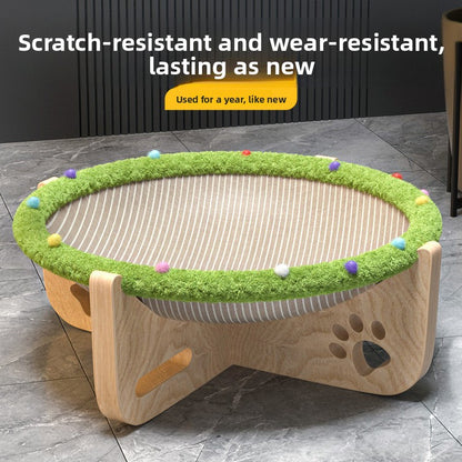 Integrated AllSeason Cat Bed Trampoline Wooden Scratcher MoistureProof Breathable Hammock