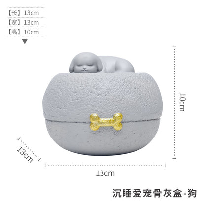 Creative cat dog funeral memorial resin urn pet cremation storage urn