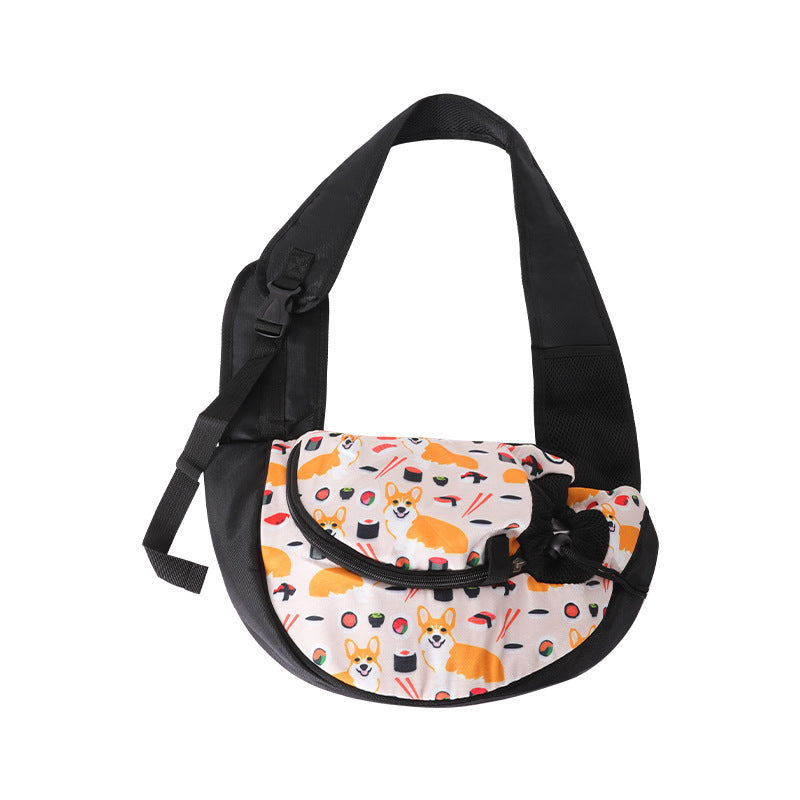 Pet bag Pet shoulder bag Stylish breathable oblique straddle cat bag