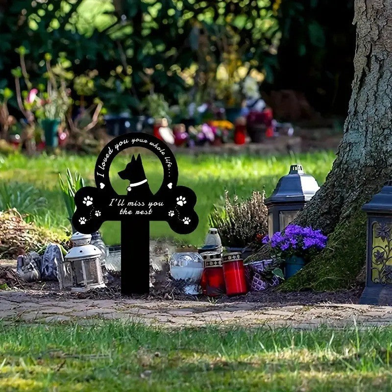 Pet Memorial Dedicated to Loved Animals Cat Dog Tombstone Pet Waterproof Sympathy Memorial Cemetery Ornament