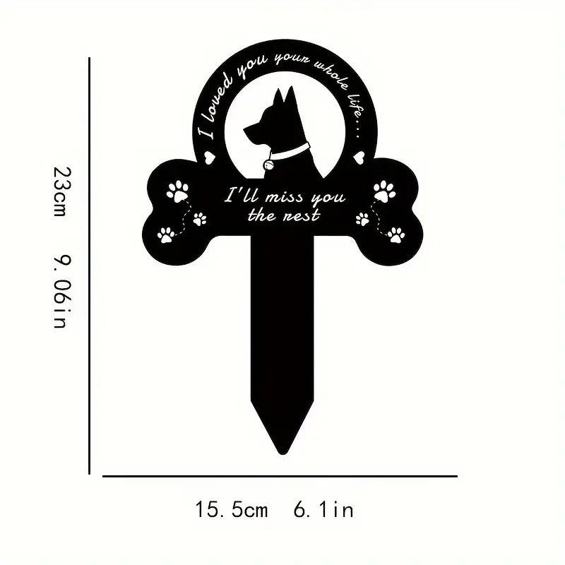 Pet Memorial Dedicated to Loved Animals Cat Dog Tombstone Pet Waterproof Sympathy Memorial Cemetery Ornament