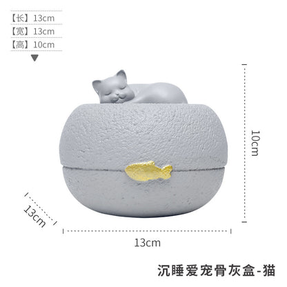 Creative cat dog funeral memorial resin urn pet cremation storage urn