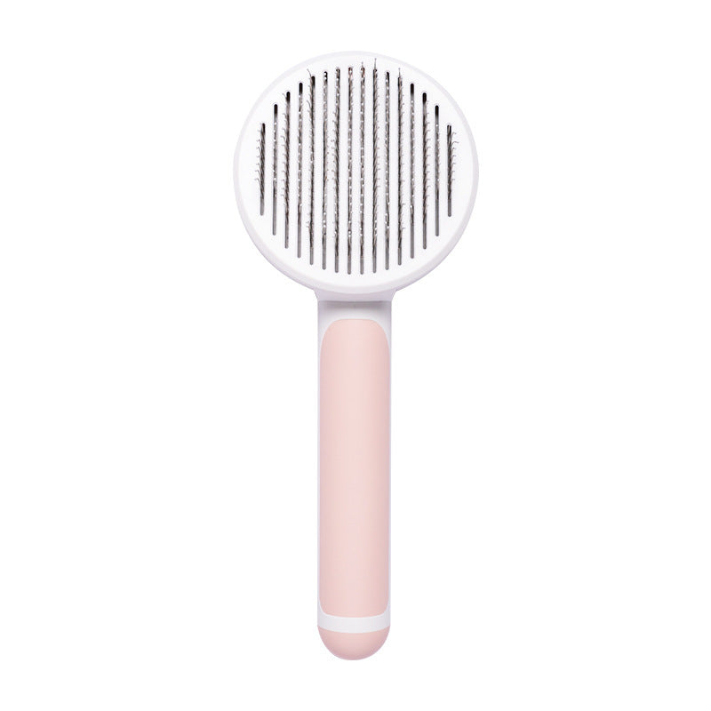 Round hair pet comb cat comb stainless steel needle dog hair removal brush self-cleaning comb