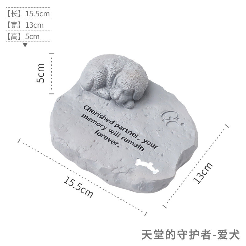 Animal Funeral Sacrifice Resin Crafts Ornament Puppy Cat Pet Burial Memorial Stone Tombstone