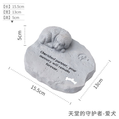 Animal Funeral Sacrifice Resin Crafts Ornament Puppy Cat Pet Burial Memorial Stone Tombstone