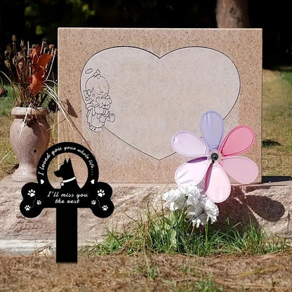 Pet Memorial Dedicated to Loved Animals Cat Dog Tombstone Pet Waterproof Sympathy Memorial Cemetery Ornament