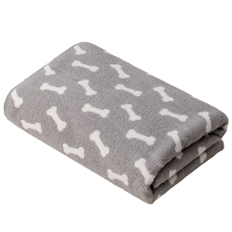 Pet bath towel large cat dog absorbent towel absorbent soft coral fleece