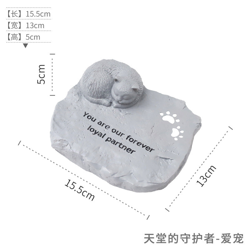 Animal Funeral Sacrifice Resin Crafts Ornament Puppy Cat Pet Burial Memorial Stone Tombstone