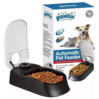 Pet Auto Food Feeder Rotating Button Timed Dispenser for Wet Dry with Ice