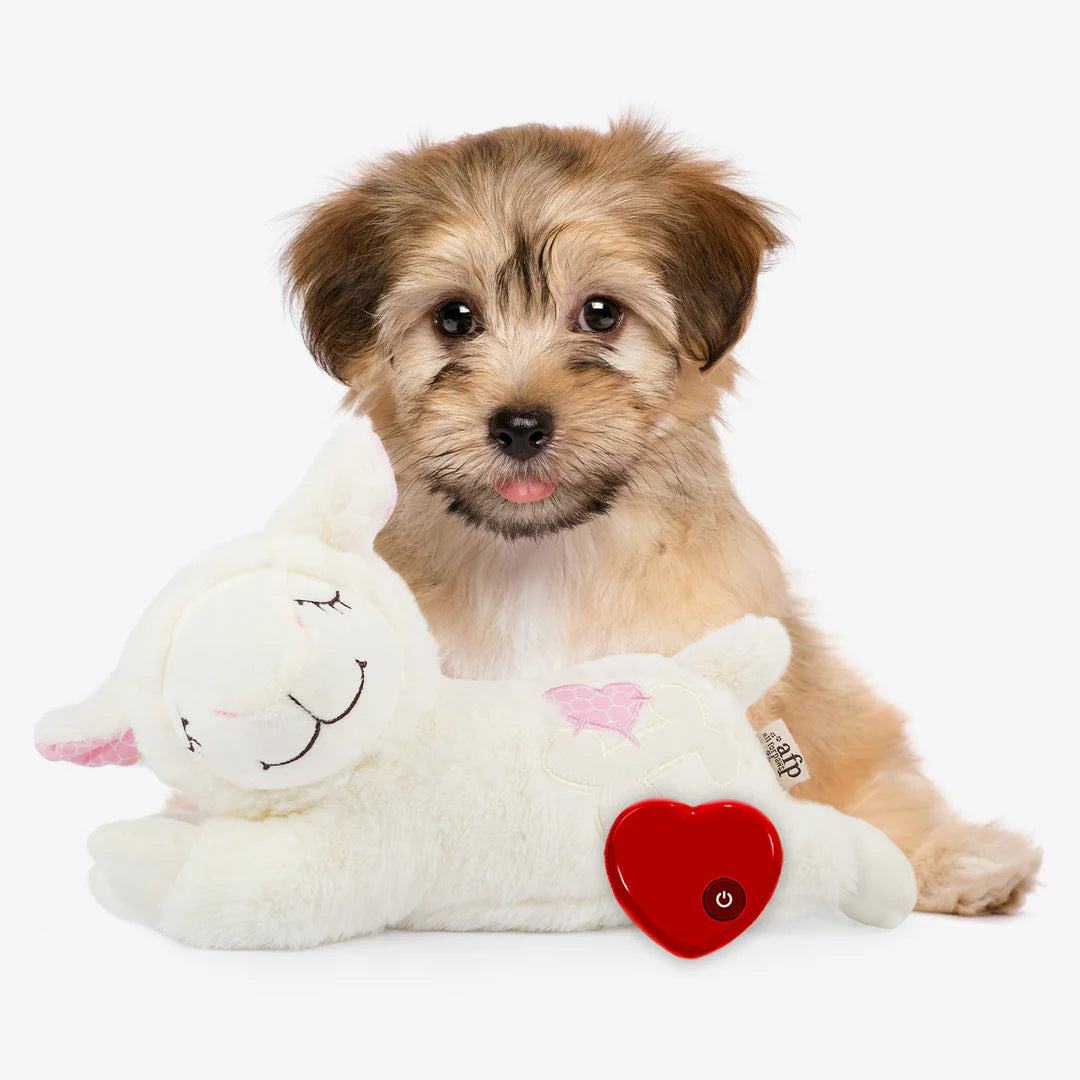 Dog Cat Anti-Anxiety Plush Lamb Pillow Having Simulated Heartbeat Feature