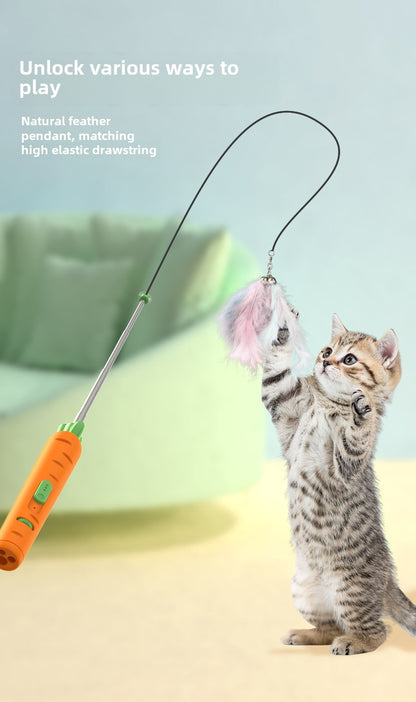 Carrot Laser Cat Teaser Infrared Laser Light Cat Teaser Feather Bell Pet Supplies