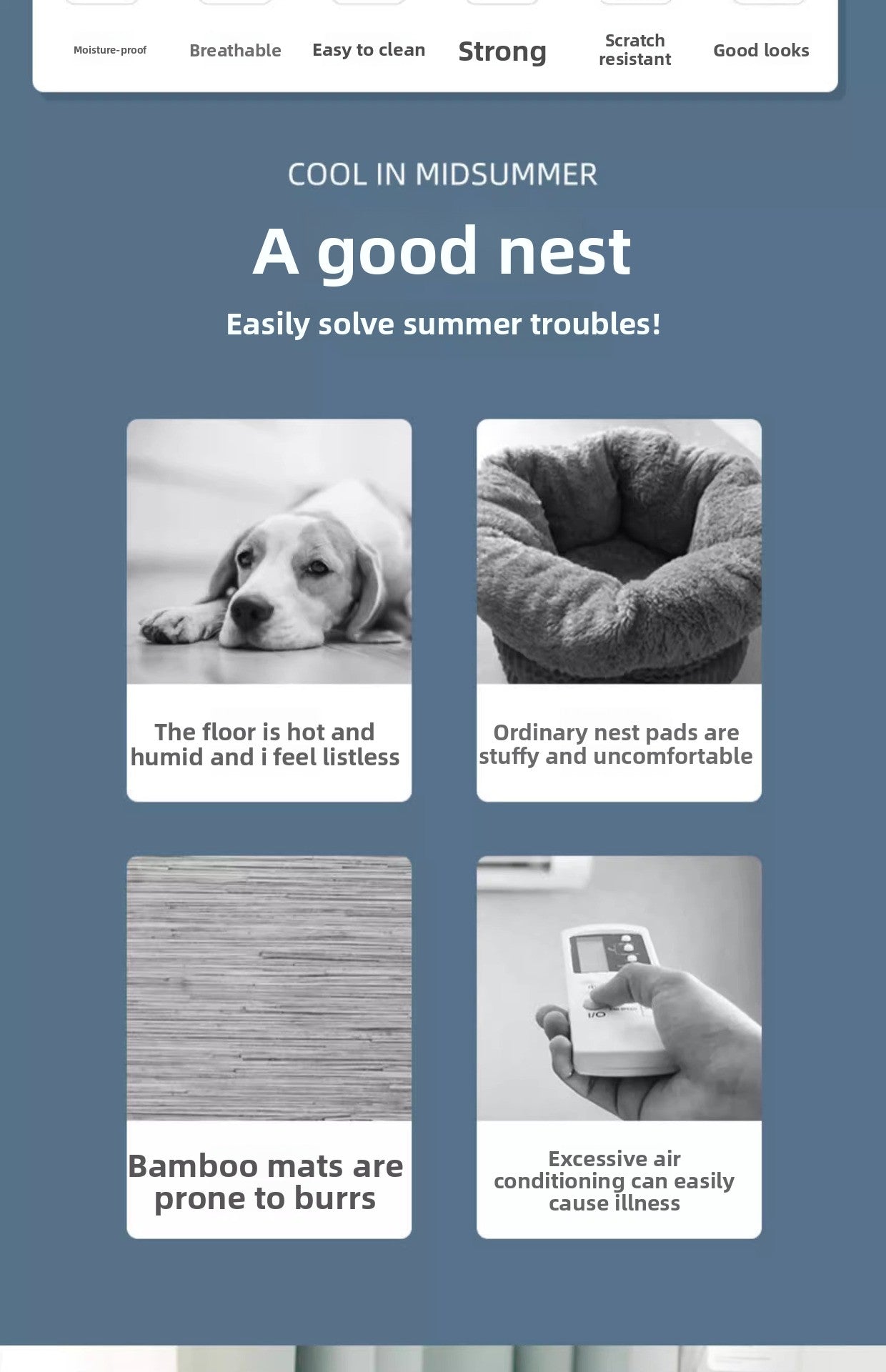 Pet Bed for Cats Dogs AllSeason Mat Summer Cool Sleeping Gear Small Medium Sizes