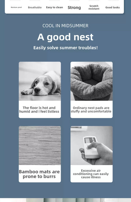 Pet Bed for Cats Dogs AllSeason Mat Summer Cool Sleeping Gear Small Medium Sizes