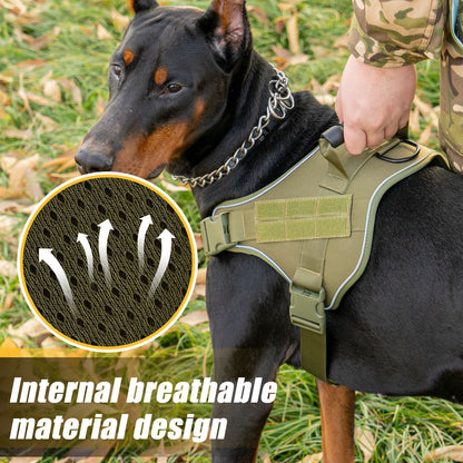 Tactical Dog Harness Quick Release No Pull Pet Vest for Medium Large Dogs German Shepherd Golden Retriever Training with Leash