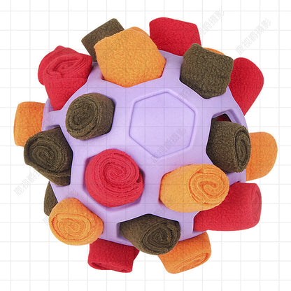 Pet Sniffing Mat Food Hiding Ball Dog Puzzle Durable Chew Cat Multi-functional Rubber Ball Hollow Ball Pop Ball Dog
