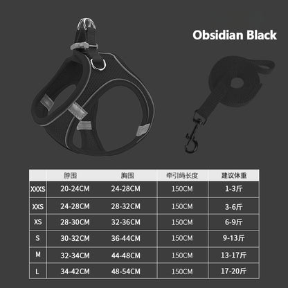 New Pet Vest-Style Pet Harness Reflective Breathable Cat Dog Leash Walking Leash Dropshipping