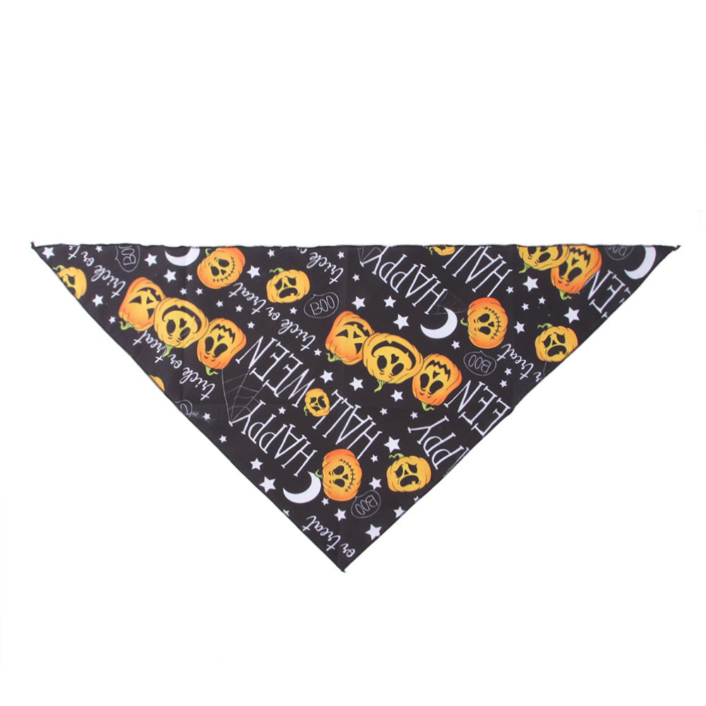 Pet Halloween bandana dog drool bib cat neck scarf