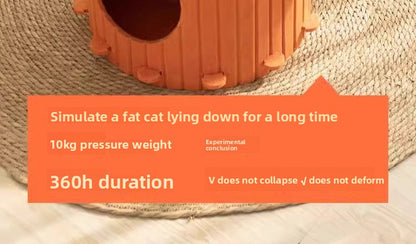 WinterWarm WearProof Felt Cat House Enclosed Bed with Scratching Board