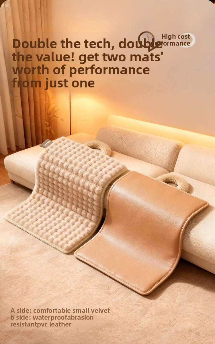 Deluxe Heated Pet Bed for Dogs Cats Warm Plush Mat with Removable Washable Cover All Season Cushion for Puppy Kitten Senior Pets