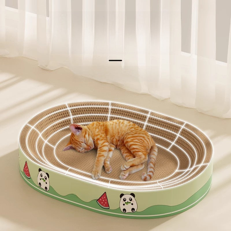 Round Cat Scratching Board Durable Non-Shedding Oval Cat Scratching Basin Extra Large All-Season Cat Bed Cat Claw Board Scratch-Resistant