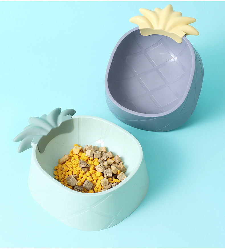 INS Aesthetic Pineapple Shaped Pet Dog Food Plastic Bowl