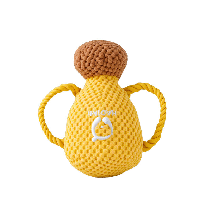 Durable Cotton Rope Dog Chew Toy with Squeaker Sound Interactive Plush Puppy Toys for Boredom Relief and Dental Health Pet Supplies