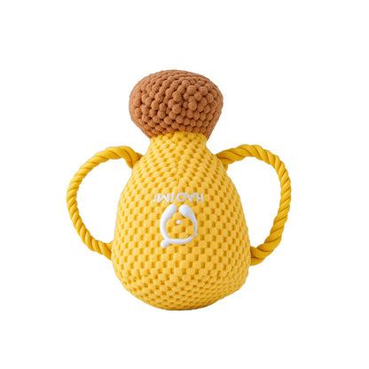 Durable Cotton Rope Dog Chew Toy with Squeaker Sound Interactive Plush Puppy Toys for Boredom Relief and Dental Health Pet Supplies