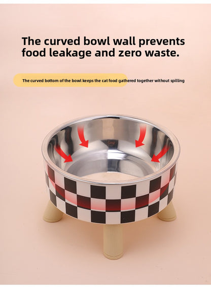 Elevated Anti Spill Cat Bowl Stainless Steel Pet Food and Water Dish with High Stand for Dogs Cats Non Slip Large Capacity Feeding Station