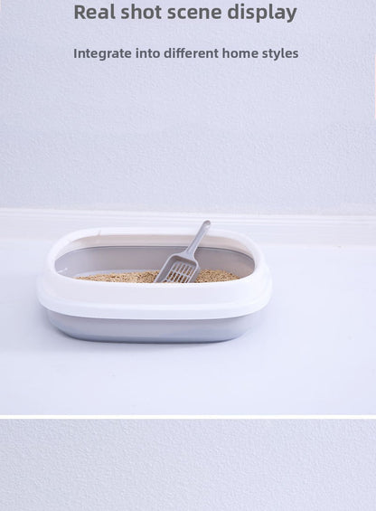 Pet Supplies Semi-Enclosed Cat Litter Box Durable Cat Litter Box with Cat Litter Scoop Cat Toilet