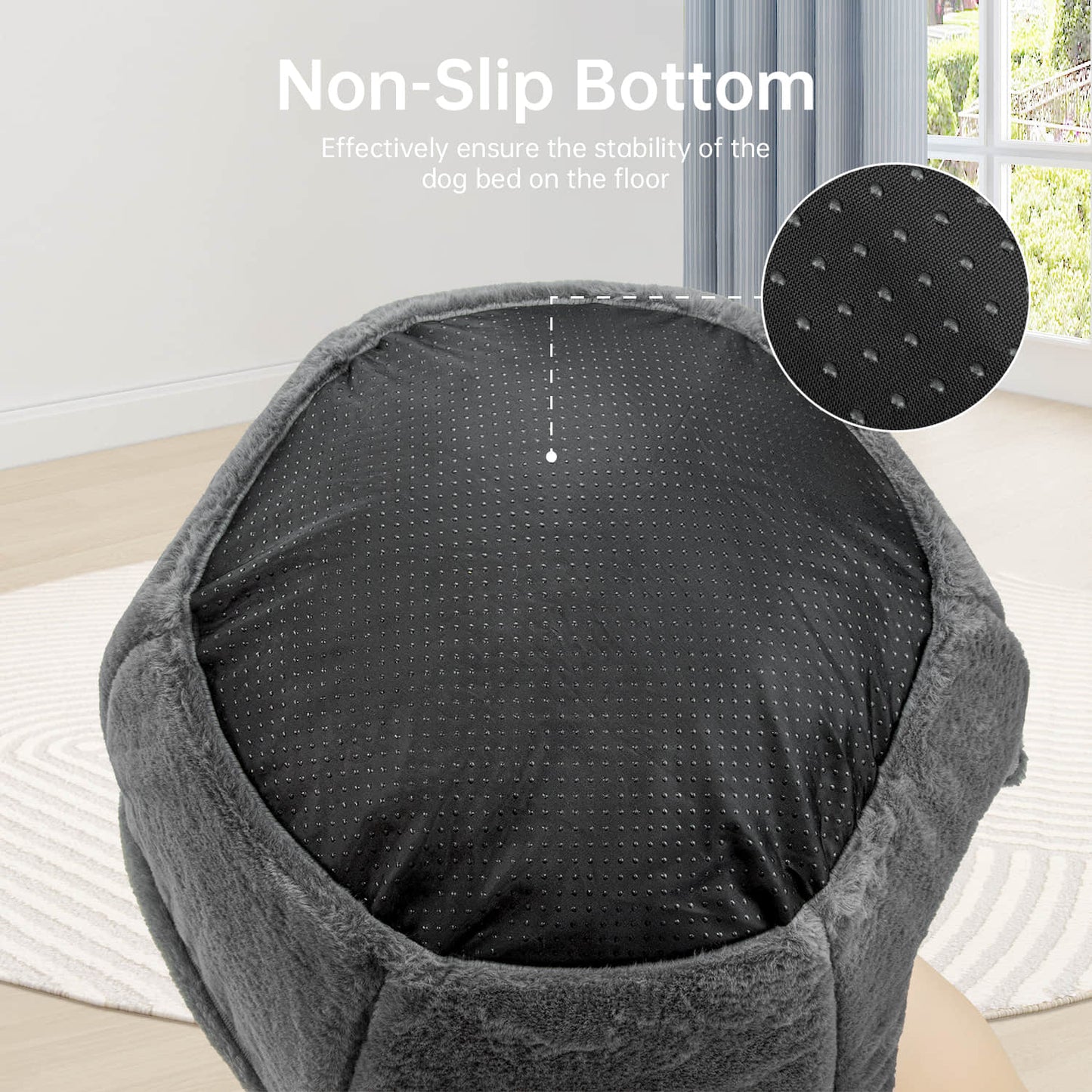 Detachable Foldable Cave Cat Bed Featuring Double Zipper Soft Fur Pad