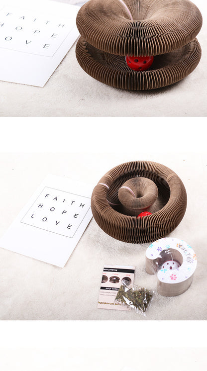 Magnetic Organ Style Corrugated Paper Cat Scratching Board Wear Scratch Resistant Toy