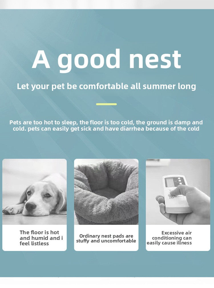 Breathable Cooling Dog Bed for Summer Big Eyed Monster Sofa Mat Small Dog Cat Nest Pet House Washable