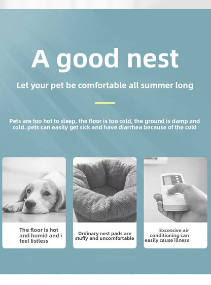 Breathable Cooling Dog Bed for Summer Big Eyed Monster Sofa Mat Small Dog Cat Nest Pet House Washable