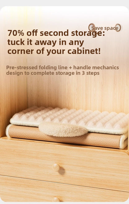 Deluxe Heated Pet Bed for Dogs Cats Warm Plush Mat with Removable Washable Cover All Season Cushion for Puppy Kitten Senior Pets