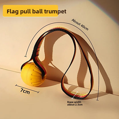 Dog Outdoor Training Energy-Consuming Safe Soft Rubber Interactive Pull Ring Toy