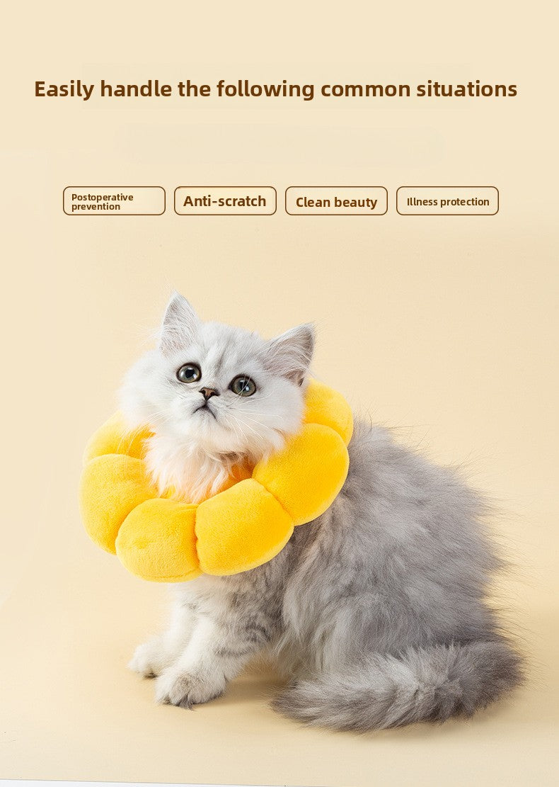 Sunflower Elizabethan Collar Pet Collar Cat Elizabethan Collar Dog Collar Neutering Anti-Lick Collar