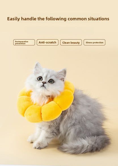 Sunflower Elizabethan Collar Pet Collar Cat Elizabethan Collar Dog Collar Neutering Anti-Lick Collar