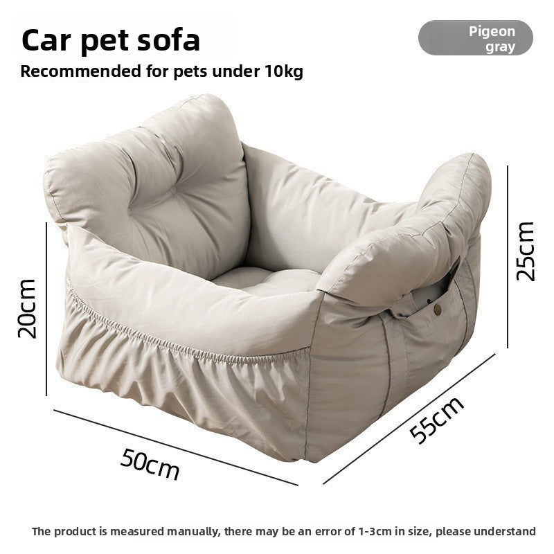 Premium Pet Car Seat Cushion Non-Slip Dog Car Hammock with Side Protection and Seat Belt Loop for Travel Safety