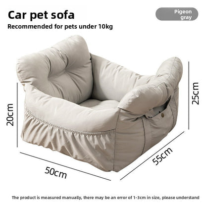 Premium Pet Car Seat Cushion Non-Slip Dog Car Hammock with Side Protection and Seat Belt Loop for Travel Safety