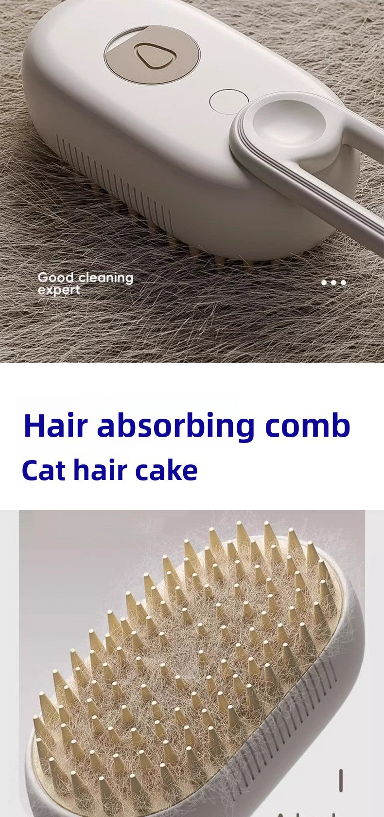 Professional Pet Grooming Spray Massage Comb for Cats and Dogs Bath Free Cleaning Tool with Steam Function to Remove Loose Hair and Undercoat
