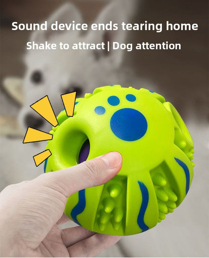 Extremely Durable Indestructible Dog Chew Toy Ball for Aggressive Chewers Interactive Rolling Self Entertainment with Squeaker Sound Golden Retriever German Shepherd
