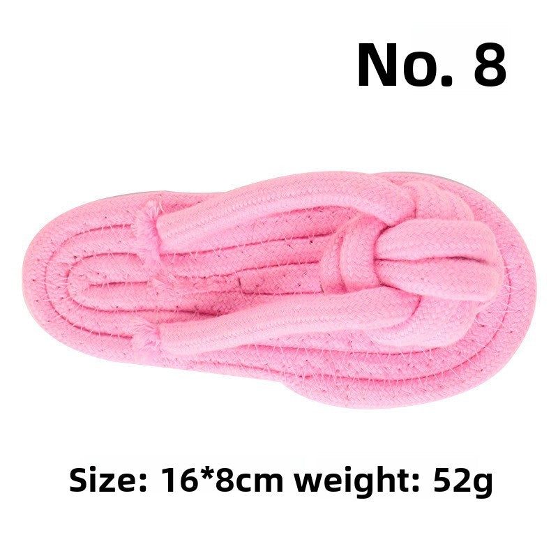 Pink Blue Combination Pet Cotton Rope Knot Toy for Tough Chewing Dogs