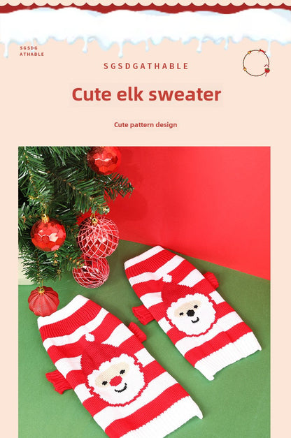 Pet Clothes Christmas Sweater Dog Clothes Autumn Winter Warm Pet Sweater Cat Clothes