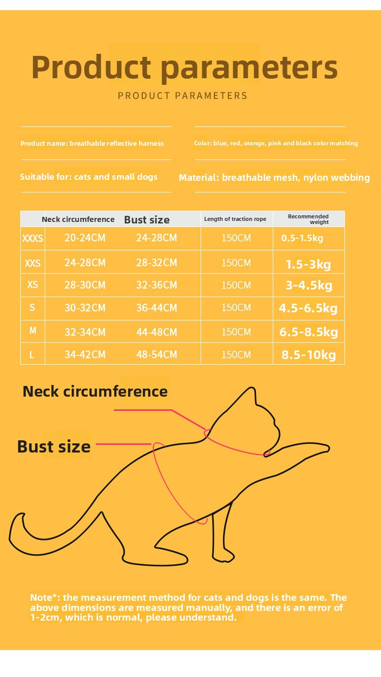 New Pet Vest-Style Pet Harness Reflective Breathable Cat Dog Leash Walking Leash Dropshipping